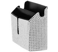 MALUGOGO Soporte de teléfono de pared adhesivo de diamante blanco para dormitorio y baño con adhesivo fuerte para instalación en pared