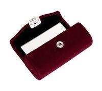MALUGOGO Soporte de terciopelo para pintalabios con espejo y perlas falsas, estuche ligero para maquillaje para uso diario y al aire libre para evitar ensuciar tu bolsa