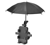 MALUGOGO Soporte para teléfono de bicicleta con paraguas para ciclismo y motocicletas, multiángulo ajustable y soporte de teléfono de silicona para manubrio con diseño antideslizante, soporte seguro