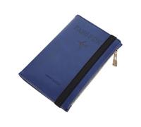 MALUGOGO Soporte portátil de poliuretano azul marino con bloqueo RFID, funda protectora para tarjetas de crédito y tarjetas de visita, cartera de documentos de viaje para un uso seguro y cómodo