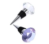 MALUGOGO Tapones de cristal para botellas de vino, 2 unidades, con fuerte durabilidad y aspecto hermoso, estructura simple, varios colores al azar, adecuados para botellas de cóctel y cerveza