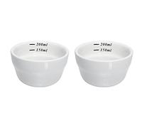 MALUGOGO Tazas de Café de Cerámica 2 Piezas 200 Ml Escala Medidora, Taza Medidora para Cocina, Material Cerámico Apto para Alimentos, Diseño Abierto para Medir Líquidos, Adecuado
