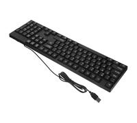 MALUGOGO Teclado de tamaño completo para laptop con 104 teclas, material ABS, diseño Plug and Play para escribir y trabajar, color negro, 17.3 x 5.3 x 1 pulgadas
