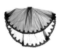 MALUGOGO Velo de encaje negro ligero para mujer con delicado patrón de gasa vintage, fotografía de Halloween y accesorio de cosplay, no se cae fácilmente