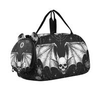 Malvado Skull - Bolsa de deporte para niños, con compartimento para zapatos, gran capacidad, para viajes, deportes, fitness y entrenamiento