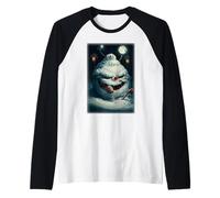 Malvado: un muñeco de Nieve con Colmillos, Snow Snowy Lawn Suburban Camiseta Manga Raglan