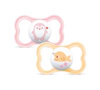 MAM Air - Chupete para bebés de 16 + meses (juego de 2), chupete MAM 16-36 | Con soporte para chupete esterilizador portátil, tetina ortodóntica de silicona SkinSoft, agujeros extra grandes para pieles