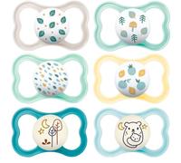 MAM Air Day & Night - Chupete de silicona para bebés de 6 a 16 años, muy ligero y aireado, con 3 esterilizadores (6 + meses, mixto), 6 unidades