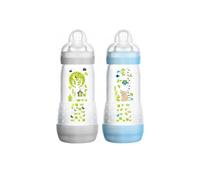 Mam Anti Collique Botella 320 Ml Set de 2 con Dbit 3 Azul y Gris