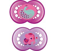 Mam Baby Chupete Silicona Original + 6 M Pack Doble Rosa
