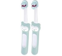 MAM Baby's Brush - Cepillo de dientes para bebé con mango corto para un fácil agarre, cepillo de dientes infantil para una limpieza suave de los dientes, a partir de 6 meses, color turquesa
