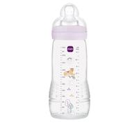 MAM Biberón, a partir de 4 Meses, 330ml, con Tetina 3 de Flujo Rápido de Silicona de Fácil Aceptación, Fácil de Sostener, Fácil de Limpiar, MAM Easy Active, Rosa Brillante, Pack de 1ud