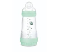 MAM Biberón Anticólicos, 2+ Meses, 260ml, con Tetina 2 Flujo Medio de Silicona de Fácil Aceptación, Autoesterilizable y Fácil de Limpiar, MAM Easy Start Anti-Colic, Verde, Pack de 1ud