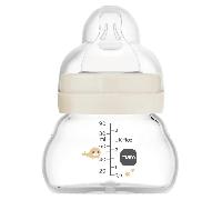 MAM Biberón Cristal Feel Good Flujo Extra Lento Neutro Brillante 0m 90 ml