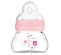 MAM Biberón Cristal Feel Good Flujo Extra Lento Rosa Brillante 0m 90 ml