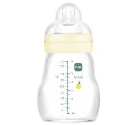 MAM Biberón Cristal Feel Good Flujo Lento Neutro Mate 0-2m 170 ml