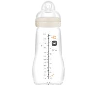 MAM Biberón Cristal Feel Good Flujo Medio Neutro Mate 2-4m 260 ml