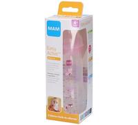 MAM Biberón Easy Active con Tetina tamaño 3 (Flujo Rápido) - A partir de los 4 meses - Capacidad 330 ml - Color rosa, Instrucciones en Lengua Extranjera