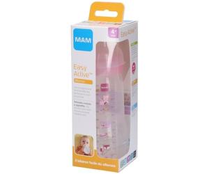 MAM Biberón Easy Active con Tetina tamaño 3 (Flujo Rápido) - A partir de los 4 meses - Capacidad 330 ml - Color rosa, Instrucciones en Lengua Extranjera