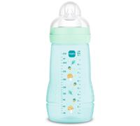 MAM Biberón, 2-4 Meses, 270ml, con Tetina 2 de Flujo Medio de Silicona de Fácil Aceptación, Fácil de Sostener, Fácil de Limpiar, MAM Easy Active, Azul Brillante, Pack de 1ud