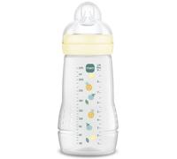 MAM Biberón, 2-4 Meses, 270ml, con Tetina 2 de Flujo Medio de Silicona de Fácil Aceptación, Fácil de Sostener, Fácil de Limpiar, MAM Easy Active, Neutro Brillante, Pack de 1ud