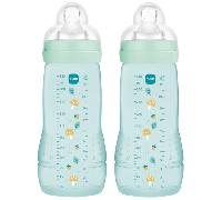 MAM Biberón Easy Active Líquidos Espesos Azul Brillante +6m 330 ml 2 uds
