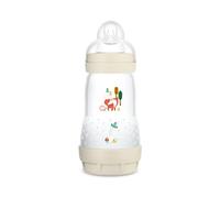 MAM Biberon Easy Start Anti-Colic, con base ventilada autoesterilizante, Biberón con tetina de silicona SkinSoftTM extra suave, edición limitada 2 meses, 260 ml, beige, opaco, neutro