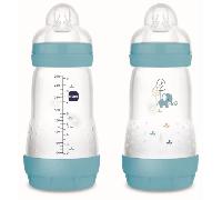 MAM Biberón Easy Start Anti-colic Flujo Medio Azul Mate 2-4m 260 ml 2 uds