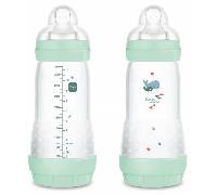 MAM Biberón Easy Start Anti-colic Flujo Rápido Azul Brillante +4m 320 ml 2 uds