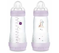 MAM Biberón Easy Start Anti-colic Flujo Rápido Rosa Mate +4m 320 ml 2 uds