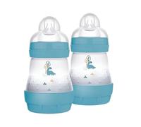 MAM Biberon Easy Start Anticólico - Biberones para niños de 0 a 2 meses, 160 ml, Chupete de flujo 1 durante 0 meses de silicona SkinSoft, Bio-circular, Azul