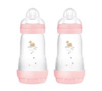 MAM Biberon Easy Start Anticólico - Chupete de silicona SkinSoftTM 2 meses, 260 ml, color rosa