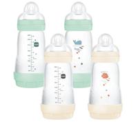 MAM Biberones Easy Start Anti-colic Flujo Medio Neutro Brillante + Azul Brillante 2-4m 4x260 ml