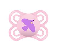 MAM Chupete Perfect – Tetina simétrica Skin Soft silicona, caja autoesterilizadora, 2-6m, Rosa Mate