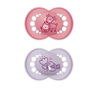 MAM Chupete, a Partir de 16 Meses, con Tetina Simétrica, Plana y Flexible de Silicona Skin Soft Silicone de Fácil Aceptación, con Caja Autoesterilizadora, MAM Original, Rosa Mate, Pack de 2uds
