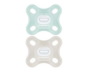 MAM Chupete Comfort, Nacimiento 0-2 meses, Azul/Beige, Juego de 2 tetinas