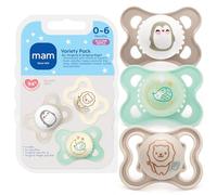 MAM Chupete de 0 a 6 meses, paquete variado, sin BPA, tetina de silicona, paquete de 3