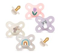 MAM Chupete de látex para niña mini, 0-2 Start, incluye 2 estuches para esterilizar