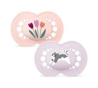MAM Chupete Látex para Bebés +6 Meses, Rosa Mate, 2 uds