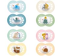 MAM | Chupete original clásico 6+ meses (2 piezas) color aleatorio - Chupete de silicona simétrico y anatómico - Chupete para bebé con caja de transporte y esterilización