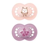Mam Chupete original de silicona Skinsoft en juego de 2 con funda para chupete, de 6 a 16 meses, rosa y naranja, varios modelos, 1 pieza