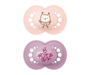 Mam Chupete original de silicona Skinsoft en juego de 2 con funda para chupete, de 6 a 16 meses, rosa y naranja, varios modelos, 1 pieza