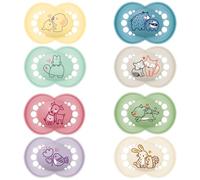 MAM | Chupete Original Nature 6+ meses (2 piezas) color aleatorio - Chupete de silicona simétrico y anatómico - Chupete para bebé con caja de transporte y esterilización