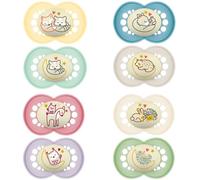 MAM | Chupete Original Noche 18+ meses (2 piezas) color aleatorio - Chupete de silicona simétrico y anatómico - Chupete de bebé fosforescente con caja de transporte y esterilización