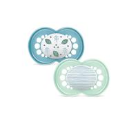 MAM Chupete Original para Bebés +16 Meses, Azul Brillante, 2 uds | Con Tetina Simétrica, Plana y Flexible de Skin Soft Silicone, de Fácil Aceptación, con Caja Autoesterilizadora