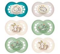 mam chupete Ortodóntico en silicona Day & Night 6-16 meses, 6 chupetes, 3 x estuche de esterilización y transporte