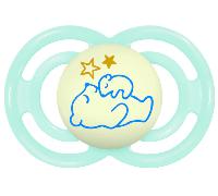 MAM Chupete Perfect Night silicona que brilla en la oscuridad tetina extra delgada +6m Azul 1 ud