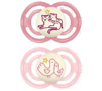 MAM Chupete Perfect Night Rosa Brillante +16m 2 uds