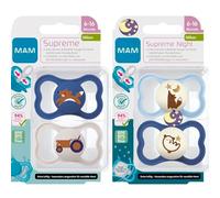 MAM chupete silicona Dental Supreme 6-16 meses, juedo de 4, estuche de esterilización y transporte