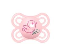 MAM Chupete, 2-6 Meses, con Tetina Simétrica, Plana, Extra Delgada y Flexible de Silicona Skin Soft Silicone de Fácil Aceptación, con Caja Autoesterilizadora, MAM Perfect, Rosa Mate, Pack de 1ud